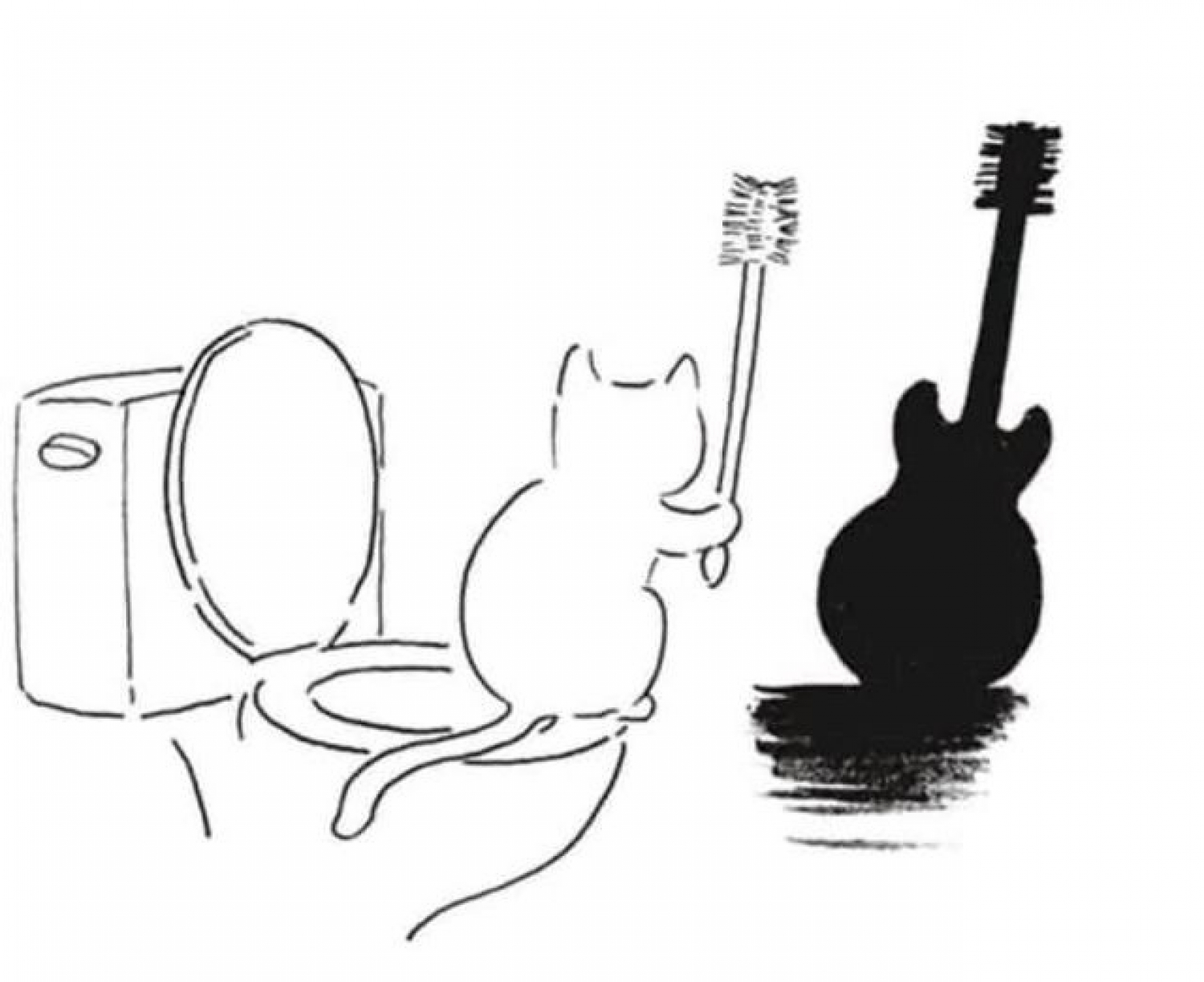 kytara je kočka se štětkou